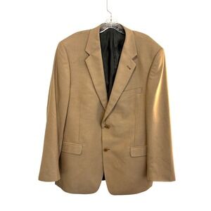 Turnbury Tan Sport Coat‎ Mens 44R Silk Wool Blend 2 Button Blazer Jacket Lined